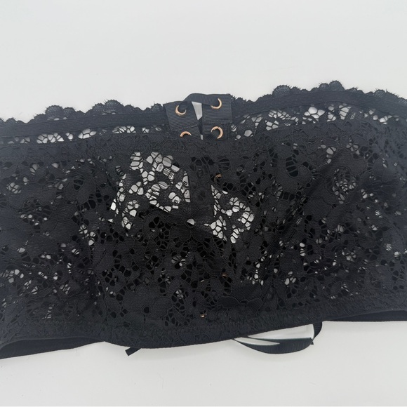 NWT Intimissimi Women’s  Italian lace  bandeau Strapless‎ bra 36B Black And Gold - Picture 4 of 6